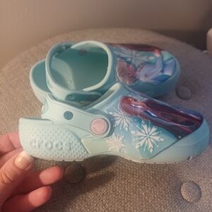 CROCS Kids Water Shoes - Light Blue with Snowflake Design